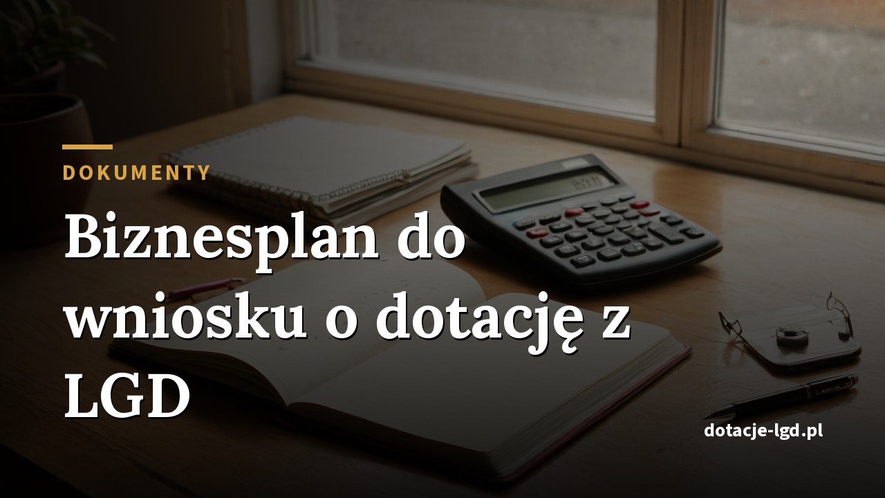 Biznesplan do wniosku o dotację z LGD: co musi zawierać