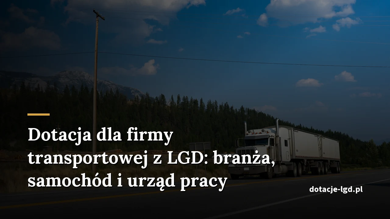 Dotacja dla firmy transportowej z LGD: branża, samochód i urząd pracy